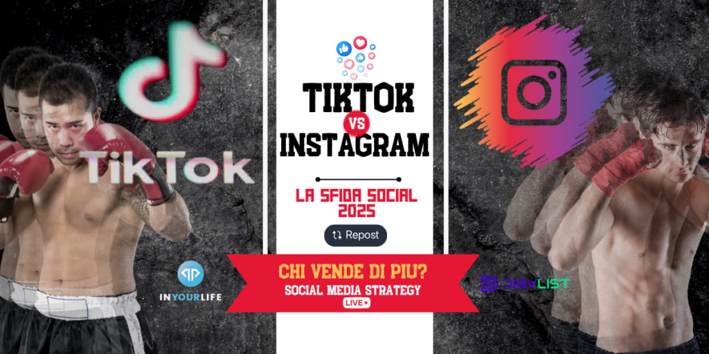 Confronto TikTok vs Instagram 2025: due pugili rappresentano le piattaforme social in una sfida per vendite e strategie di marketing