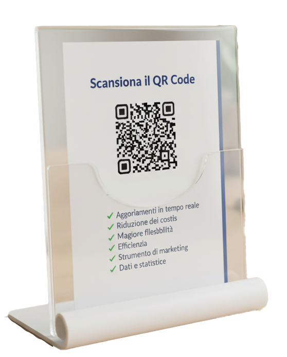 Segnaposto con QR Code per aggiornamenti real-time, riduzione costi e flessibilità aziendale